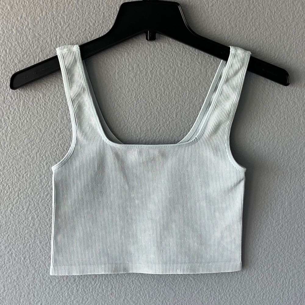 Forever 21-Ribbed Crop Tank Top